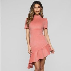 Pink asymmetric dress